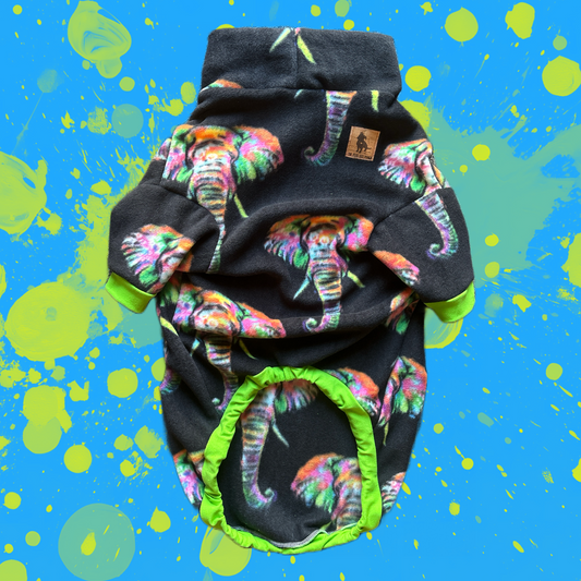 Elephant Art -LARGE - Fleece Dog Sweatshirt