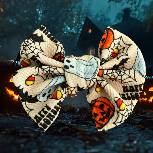 Happy Halloween - 5” Knotty Dog Head Bows