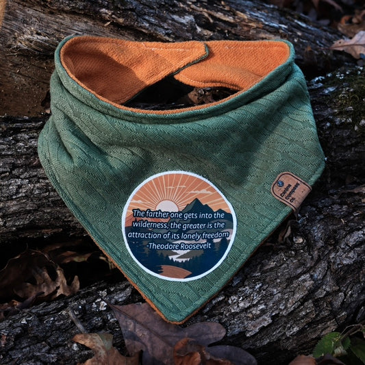 The farther one gets - Canine Compass Co - Reversible Dog Bandana
