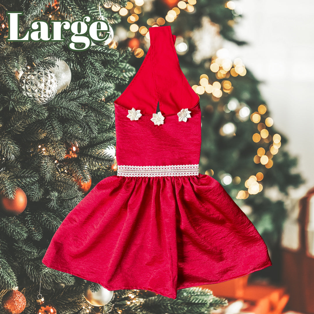 Mrs.Claus - LARGE - Satin Dog Dress