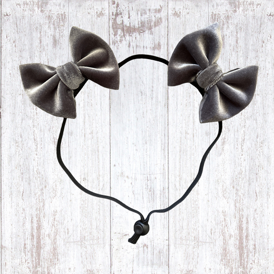 Storm Clouds - Velvet Double Bow