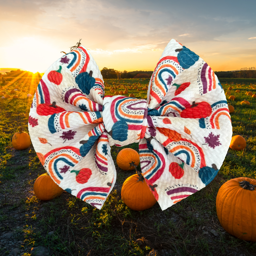 Pumpkin Patch Happiness - 5” Knotty Dog Head Bows