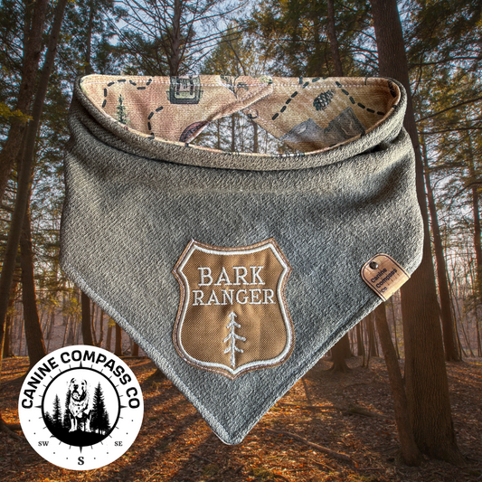 Bark Ranger - Canine Compass Co - Reversible Embroidered Dog Bandana
