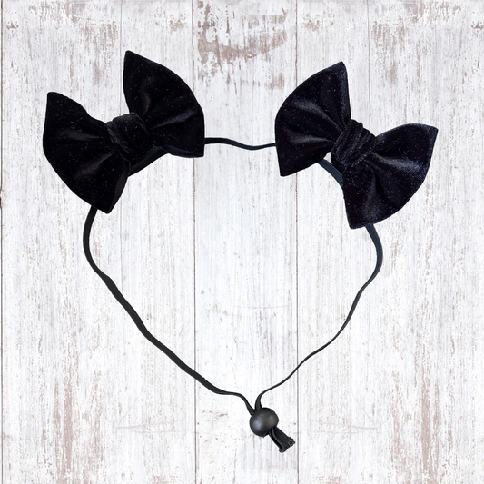 Midnight - Velvet Double Bow