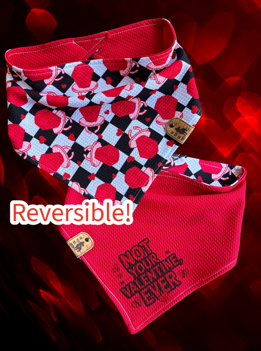 Not your Valentine ever - Reversible Dog Bandana - LIMITED SIZES
