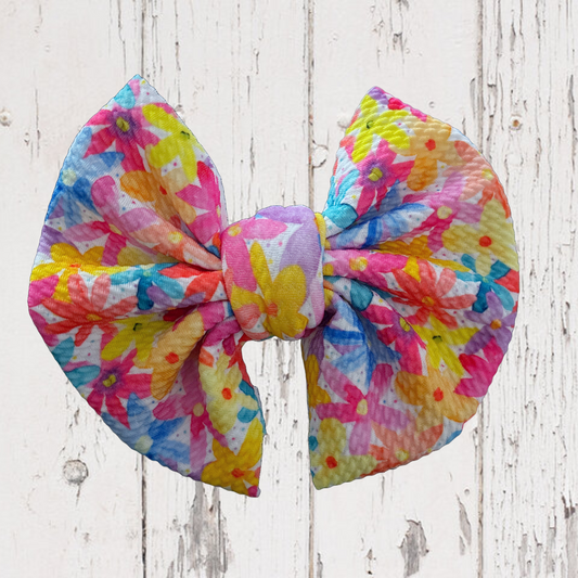 Summer Flowers - 5” Knotty Dog Head Bows