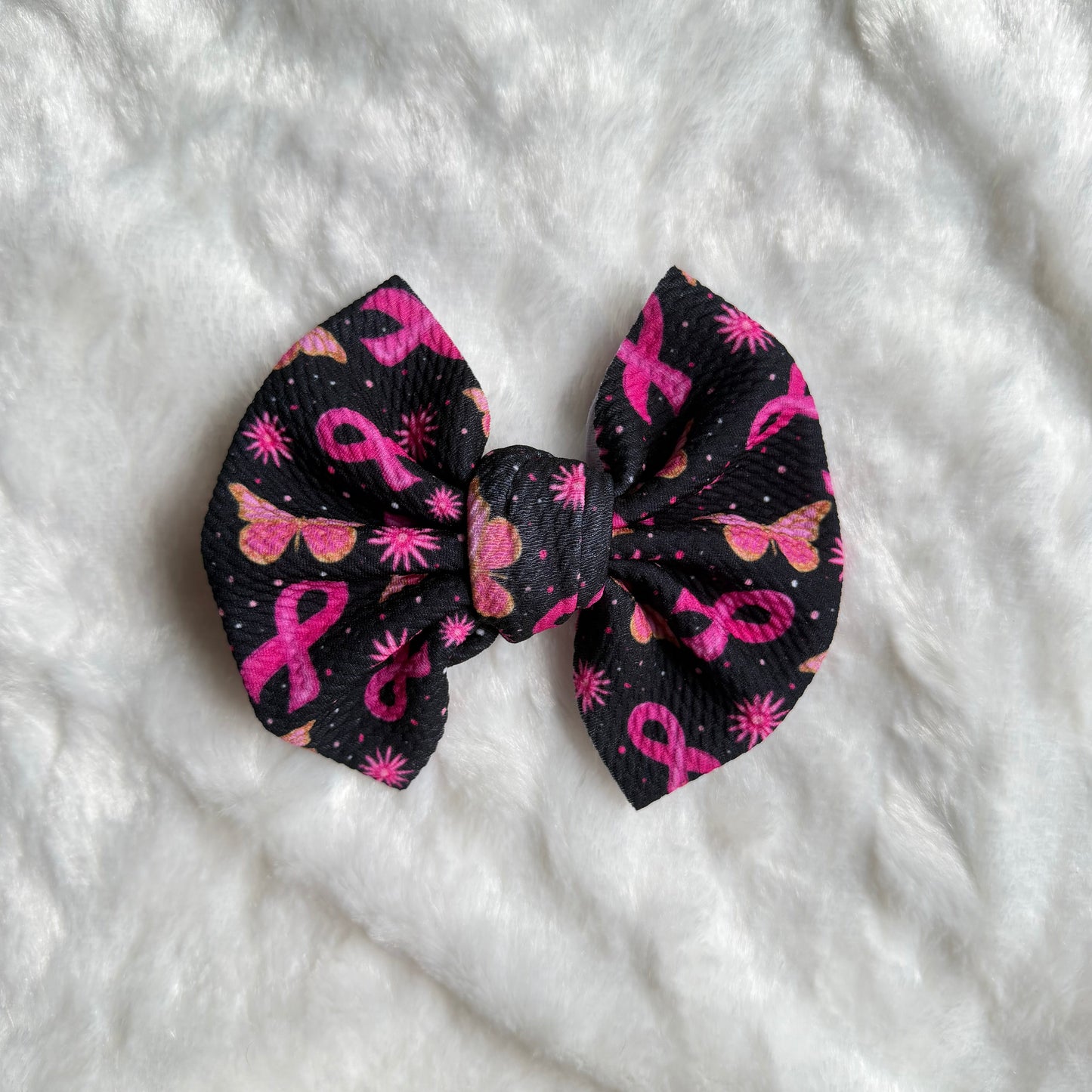 Breast Cancer Awareness - 5” Knotty Dog Head Bows