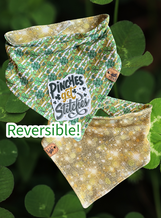 Pinches get stitches - Reversible Dog Bandana