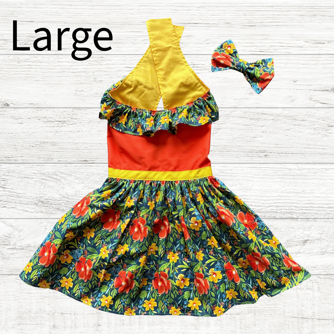 Island Babe - Dog Dress w/ Matching Headbow - LARGE