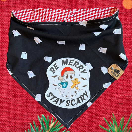 Be Merry Stay Scary - Christmas Collection - Reversible Dog Bandana