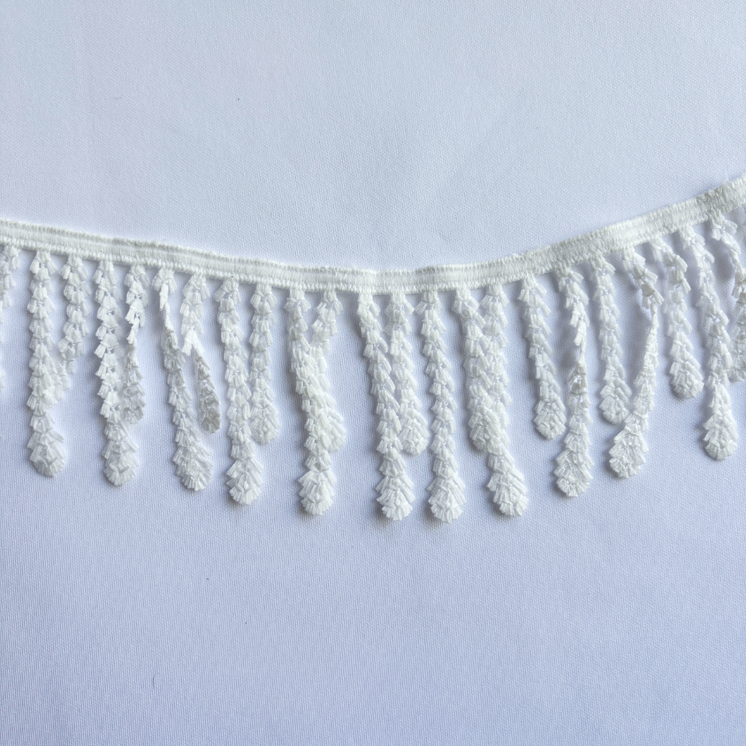 3” White Fern Fringe
