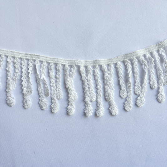 3” White Fern Fringe