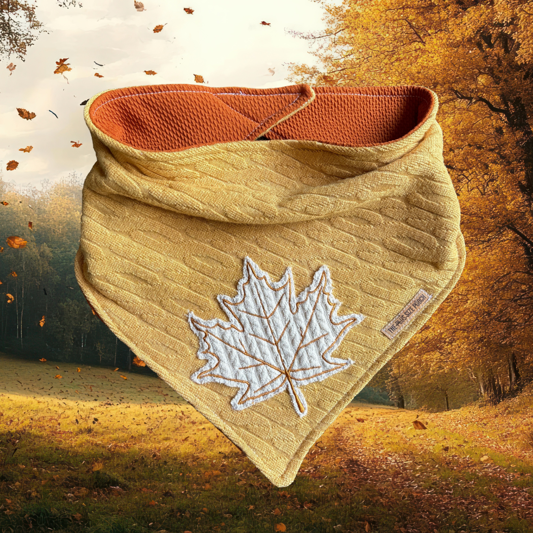 Golden Maple - Embroidered Autumn Bandana