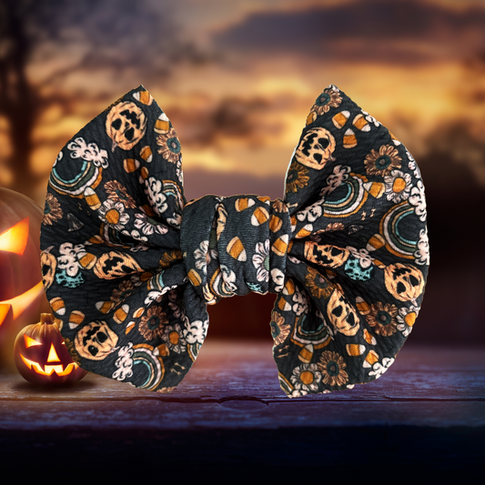 Spooky Season - 5” Knotty Dog Head Bows