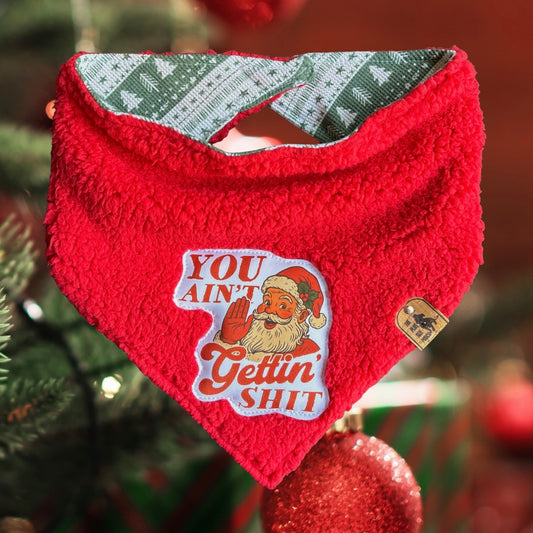 You ain’t getting shit - Christmas Collection - Reversible Dog Bandana
