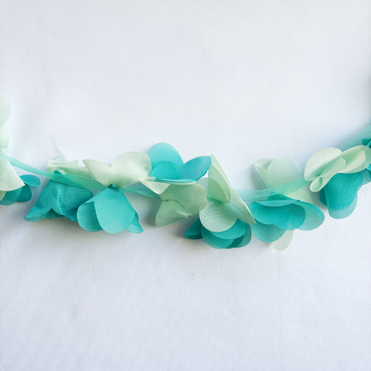 2” Aqua and Mint Blooms