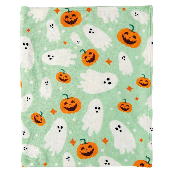 Ghost and Pumpkins - Plush Halloween 50 x 60 Throw