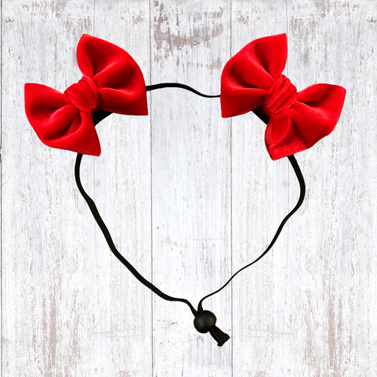 Crimson - Velvet Double Bow