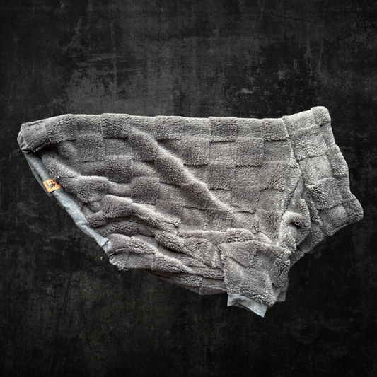 Checkered Floof - Gray - Longsleeve Fleece