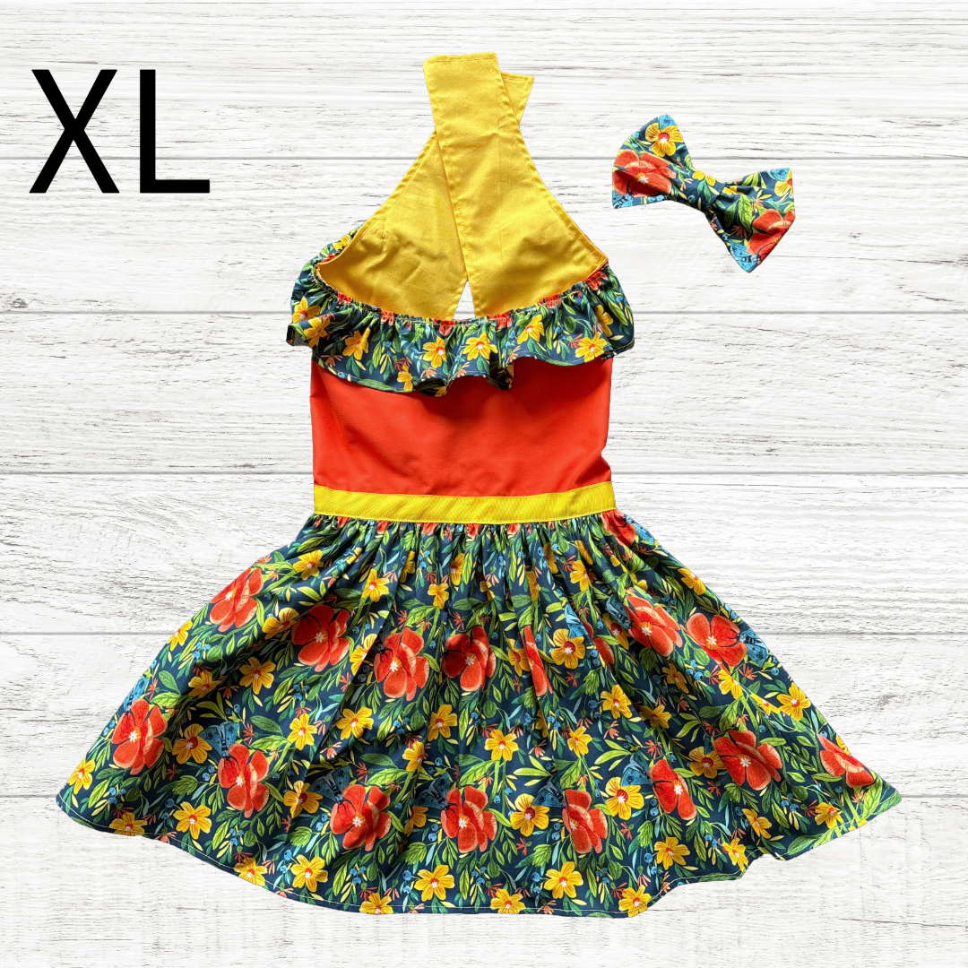 Beach Babe - Dog Dress w/ Matching Headbow - XL