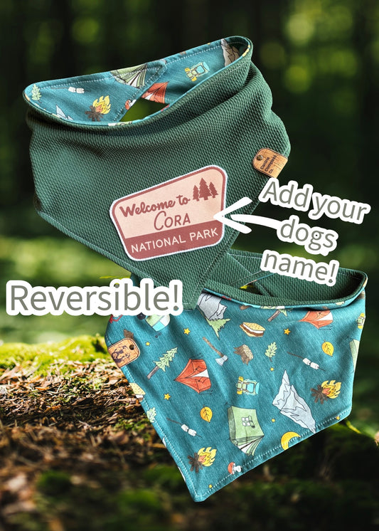 Personalized National Park - Canine Compass Co - Reversible Dog Bandana