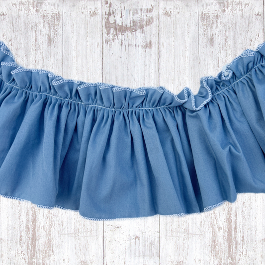 3” Dusty Blue Ruffle