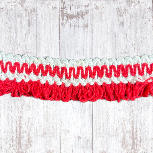 1” Vintage Red and White Trim