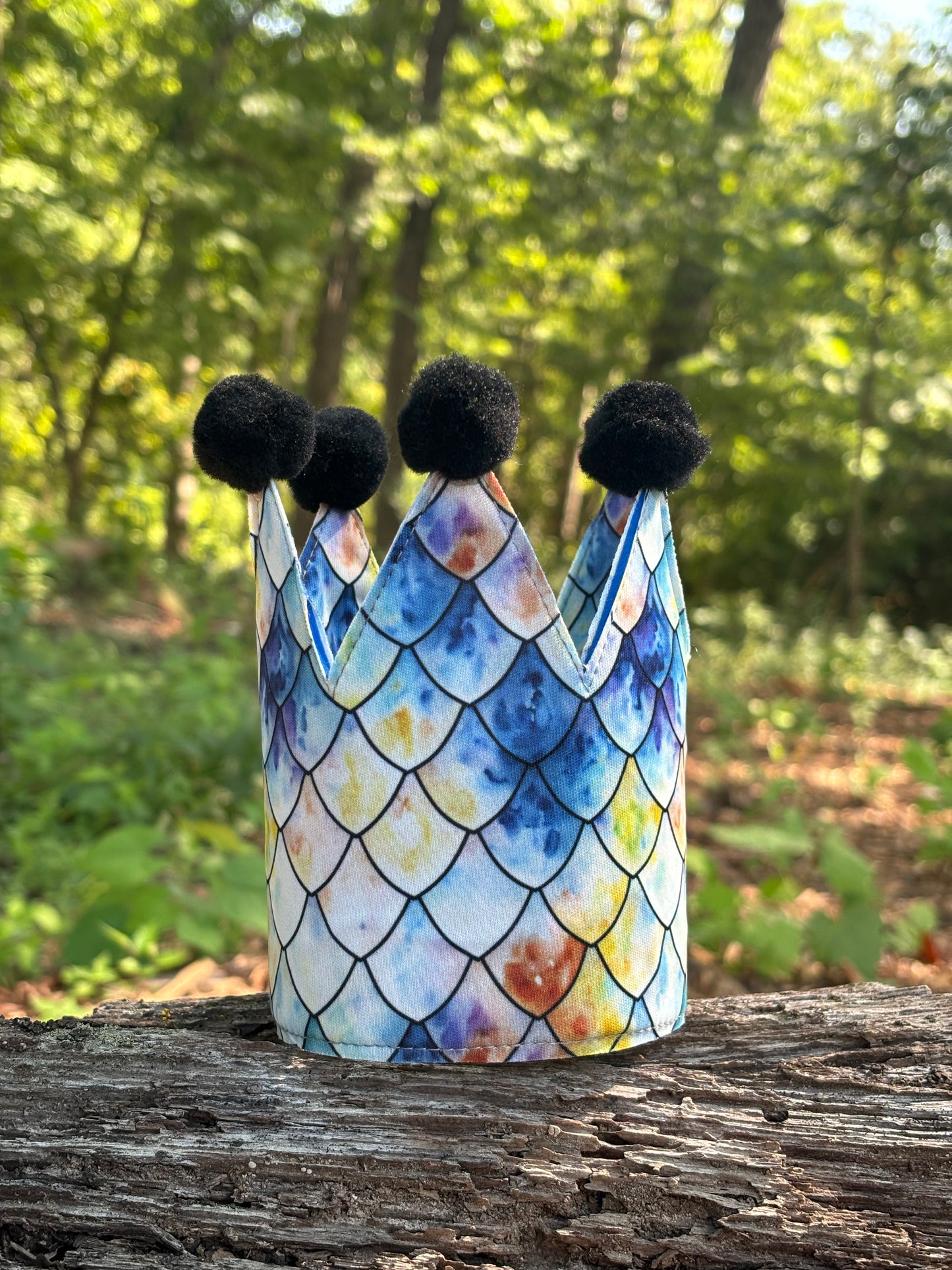 Dragon Scaless - Black Poms - Birthday Crown