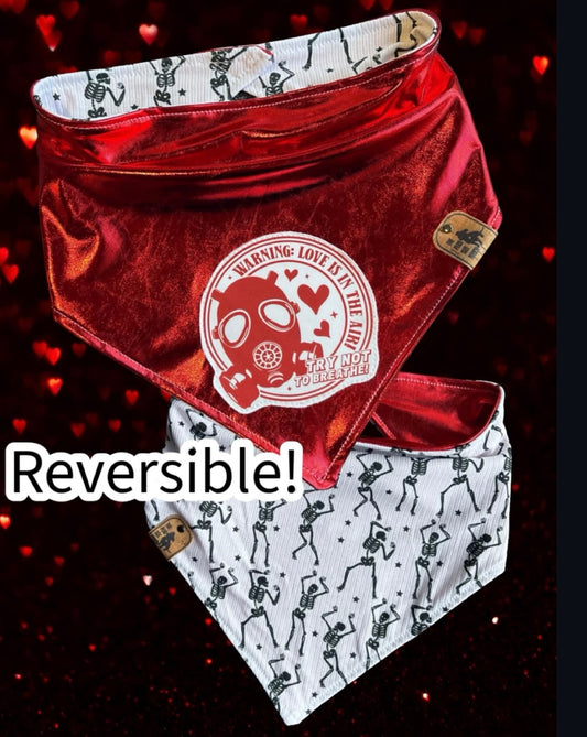 Love is in the air, try not to breath - Reversible Dog Bandana