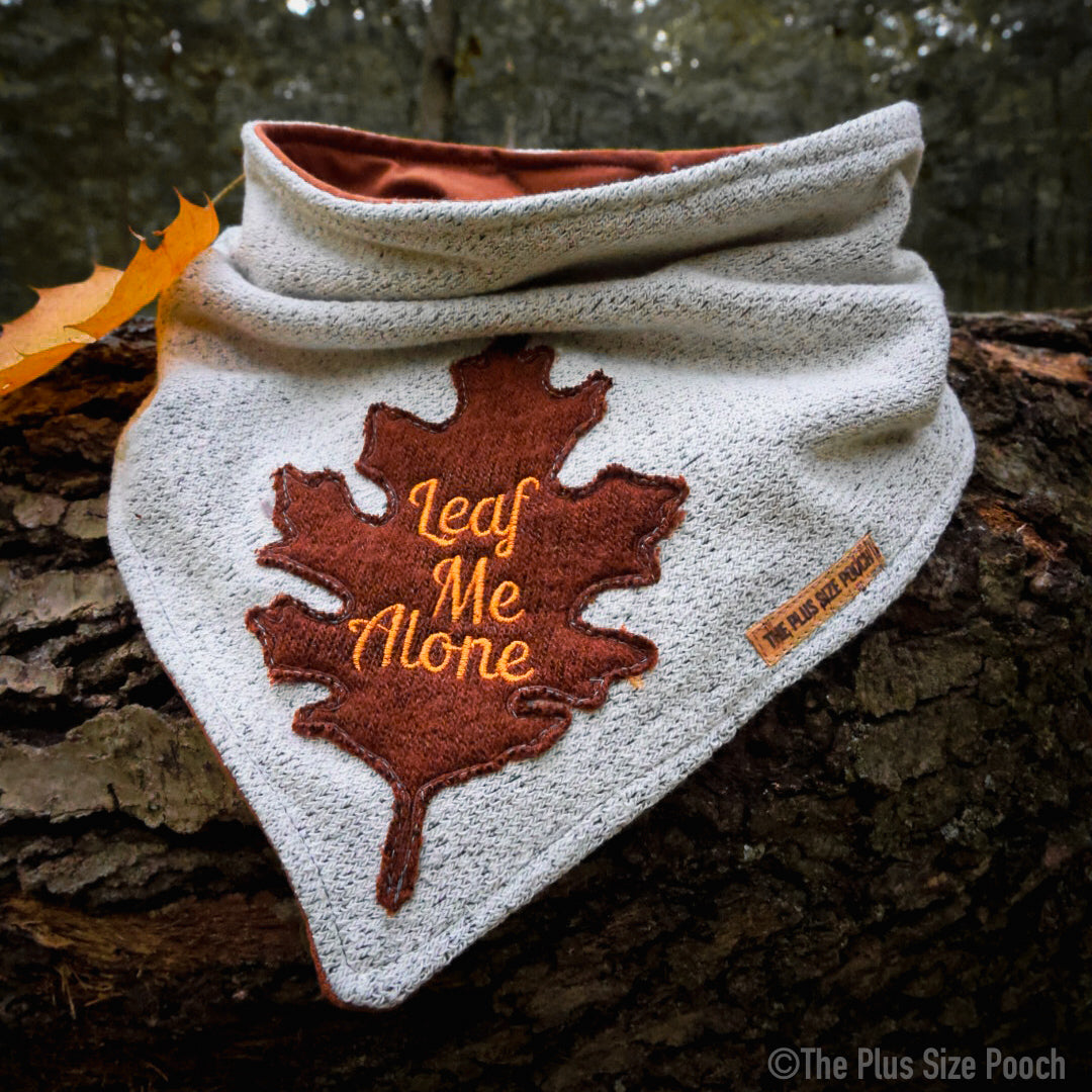 Leaf me alone - Embroidered Autumn Bandana
