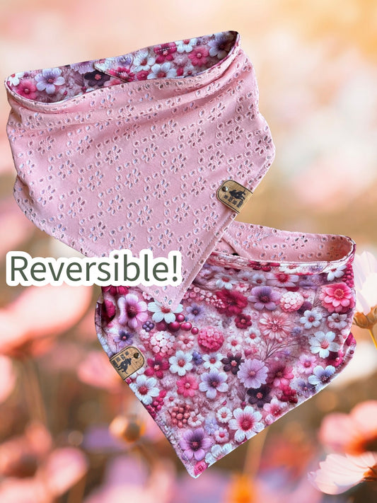 Pretty in pink petals - Reversible Dog Bandana
