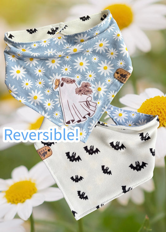 Blooms, boos and butterflies - Reversible Dog Bandana