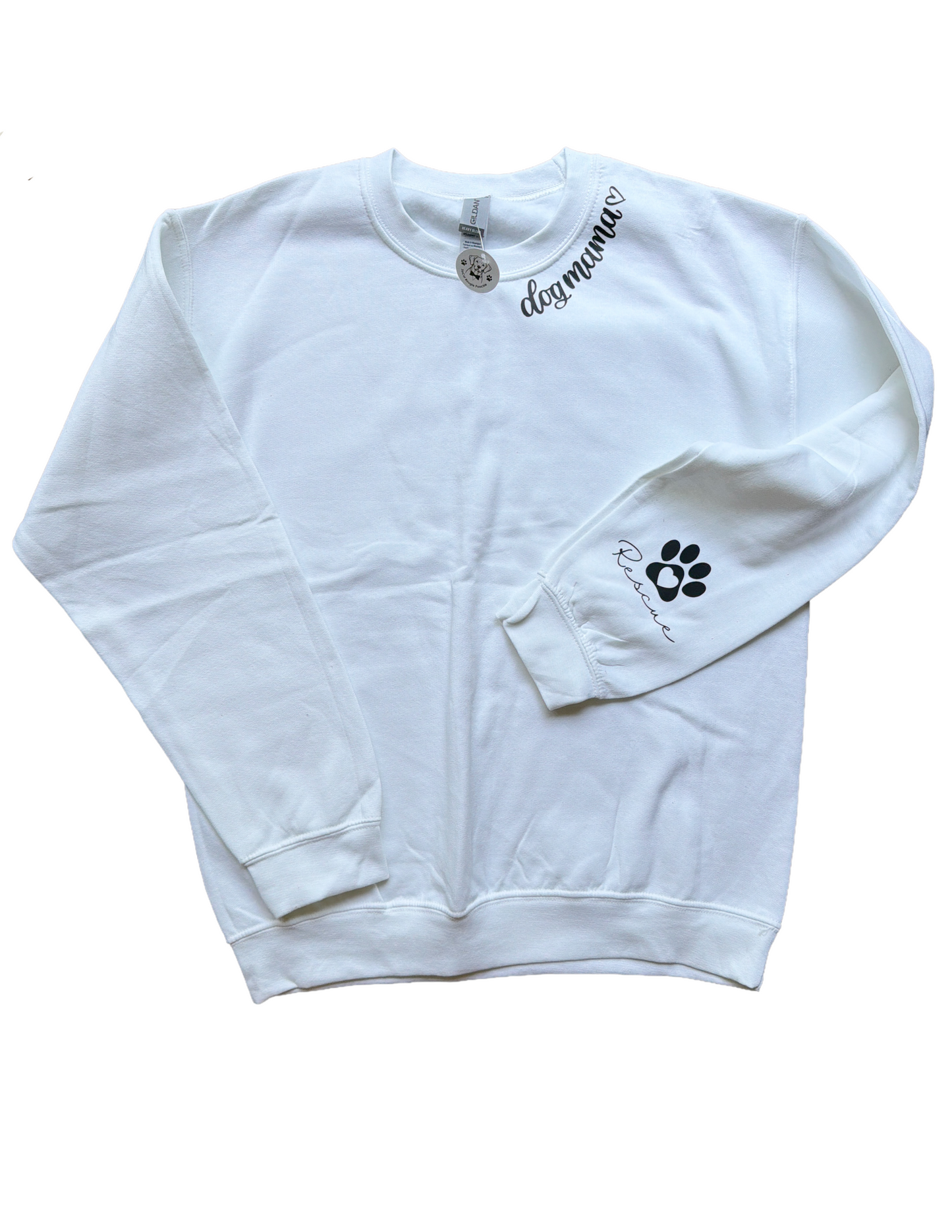 Rescue Dog Mama- Unisex Crewneck Sweatshirt - Medium - White