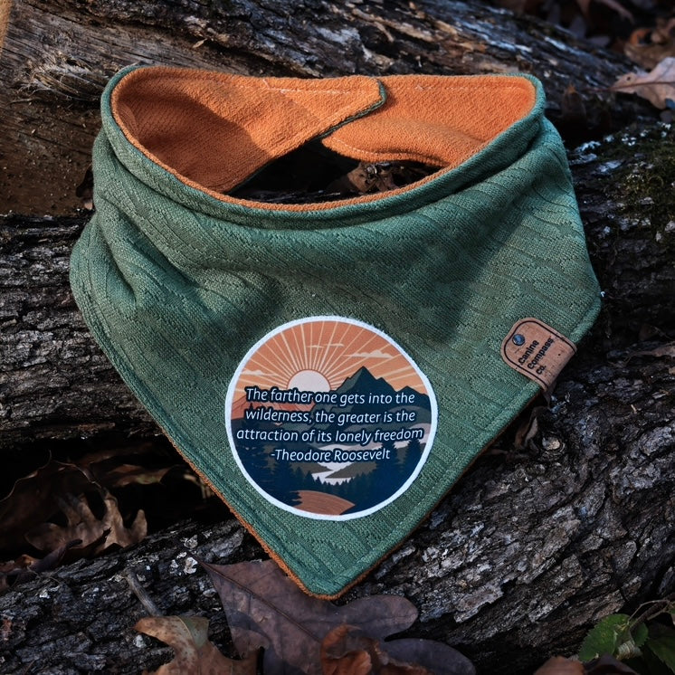 The farther one gets - Canine Compass Co - Reversible Dog Bandana