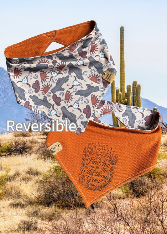 Find me where the wild things grow - Canine Compass Co - Reversible Dog Bandana