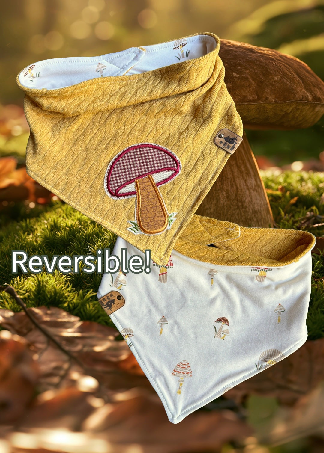 Foraging the forest - Embroidered Reversible Dog Bandana