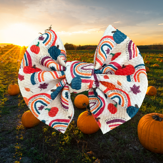 Pumpkin Patch Happiness - 5” Knotty Dog Head Bows