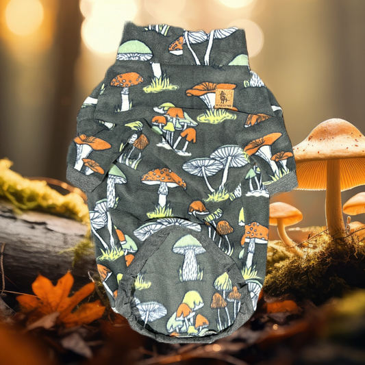 Mushroom Magic - LARGE - Fleece Dog Sweatshirt