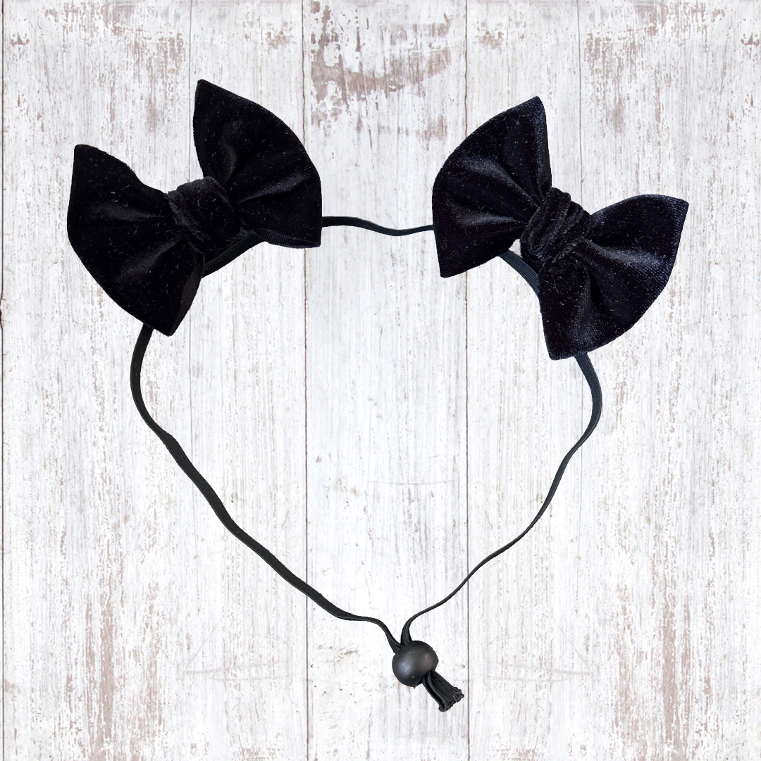 Midnight - Velvet Double Bow