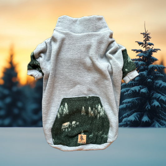 Cozy Cabin - LARGE - Fleece Dog Sweatshirt