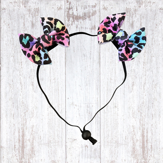 Pastel Cheetah -  Double Bow