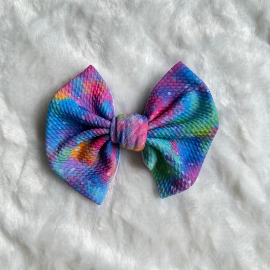 Rainbow Burst - 5” Knotty Dog Head Bows