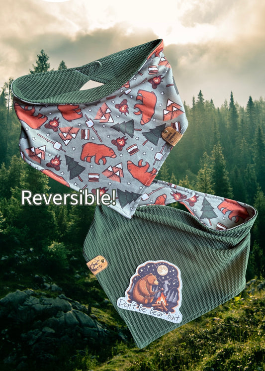 Don’t be bear bait - Canine Compass Co - Reversible Dog Bandana