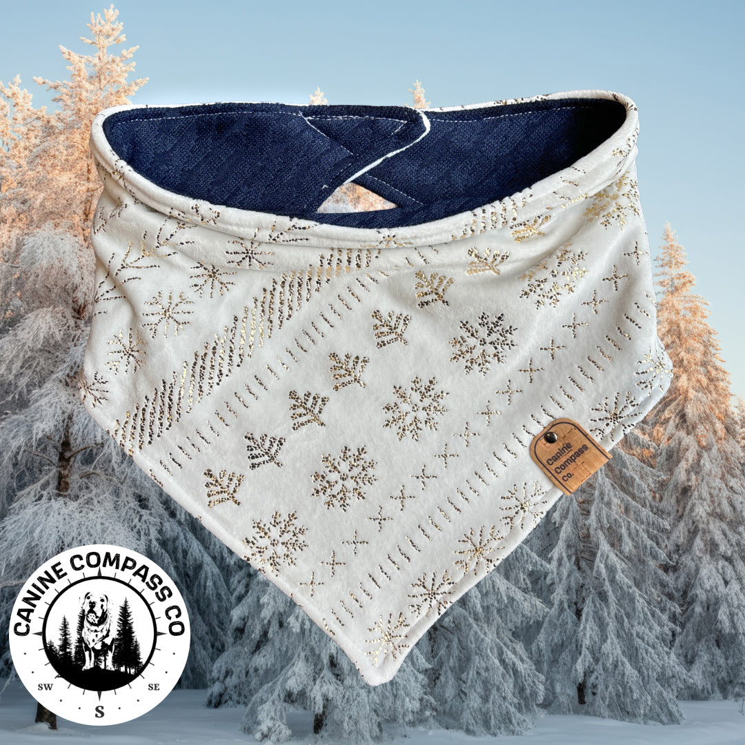 Golden Hour Snowstorm - Canine Compass Co - Reversible Dog Bandana
