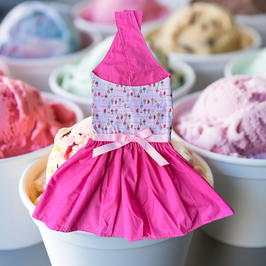 We scream for ice cream - Dog Dress - LARGE