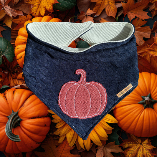 Cozy Pumpkin -  Embroidered Autumn Bandana
