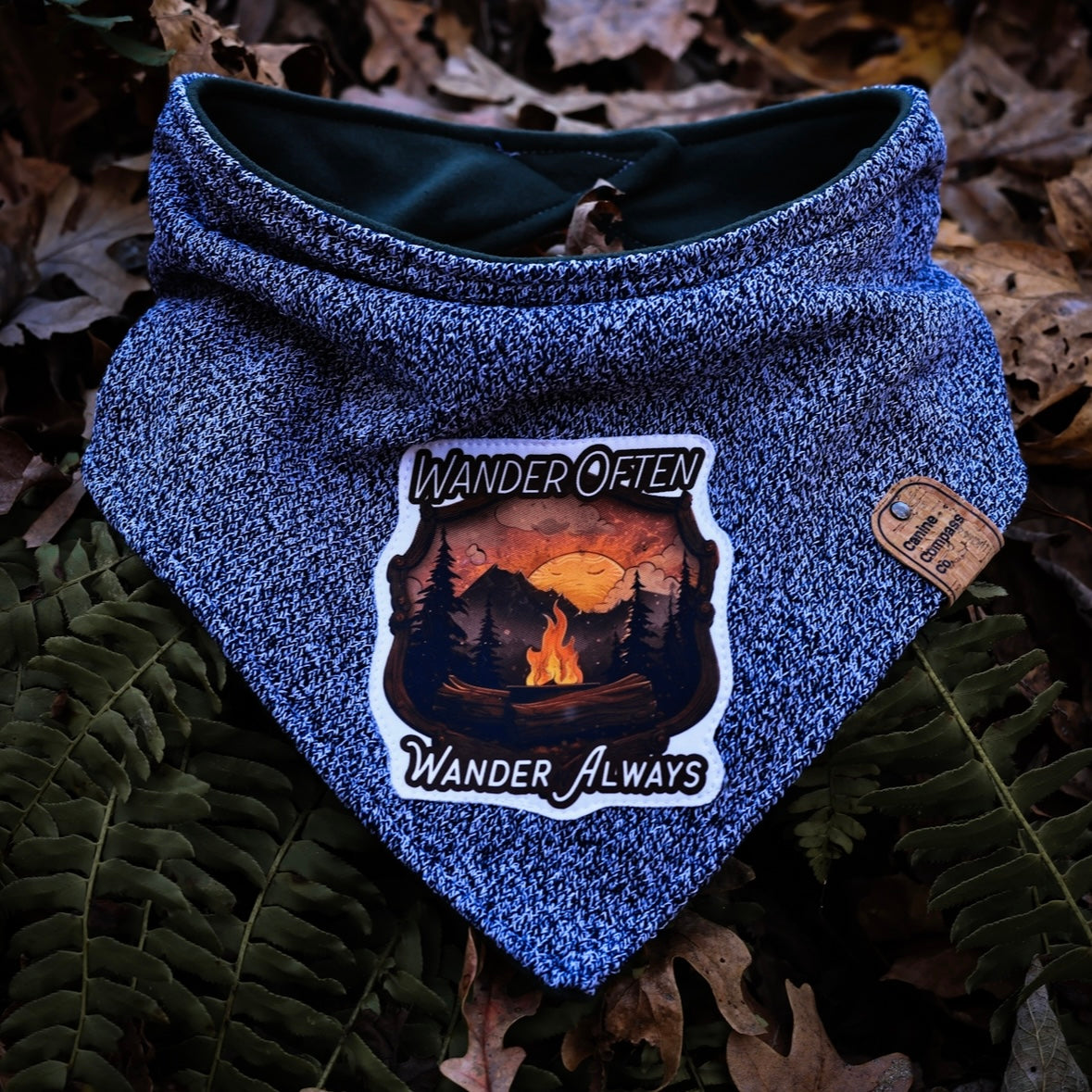 Wander often wander always - Canine Compass Co - Reversible Dog Bandana