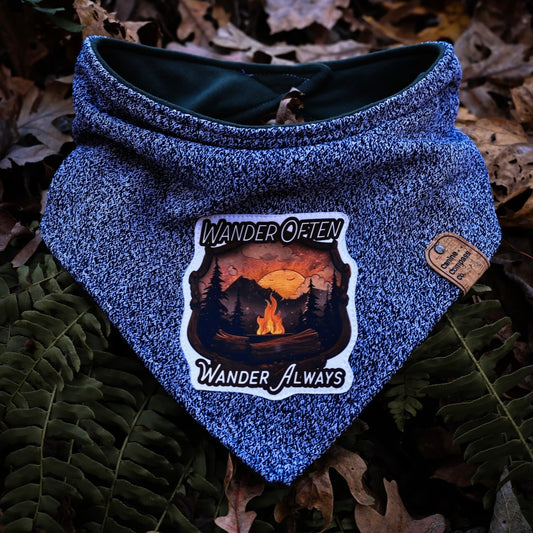 Wander often wander always - Canine Compass Co - Reversible Dog Bandana