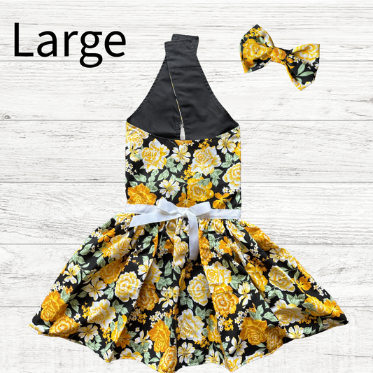 Golden Hour - Dog Dress w/ Matching Headbow - LARGE
