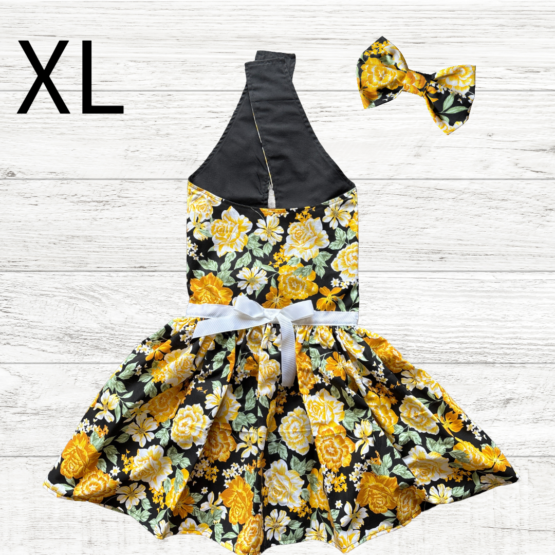 Golden Hour - Dog Dress w/ Matching Headbow - XL